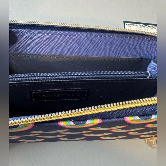 Dabney Lee Navy long Wallet with Rainbow Accents - Picture 4 of 5